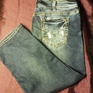 Silver Jean Co Elyse Capris 38 Like New!
